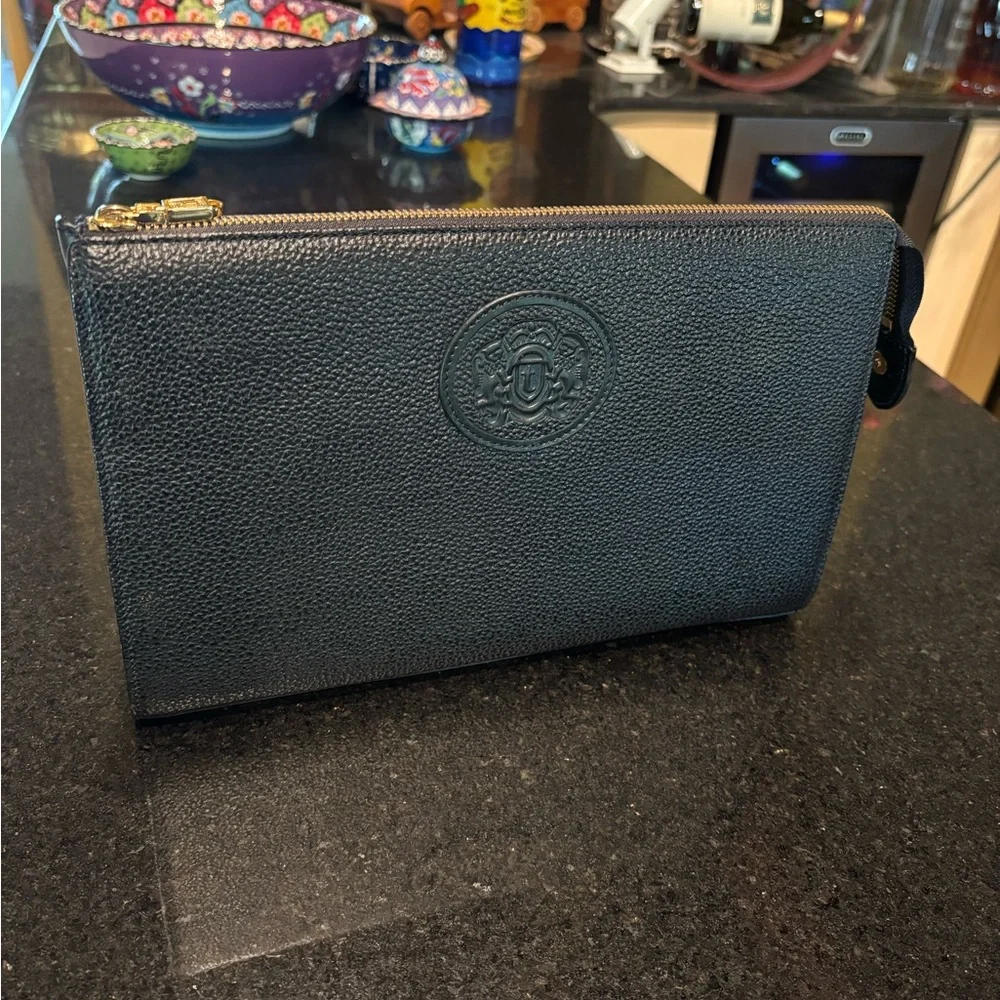 Black Leather Men's Clutch by A. Testoni